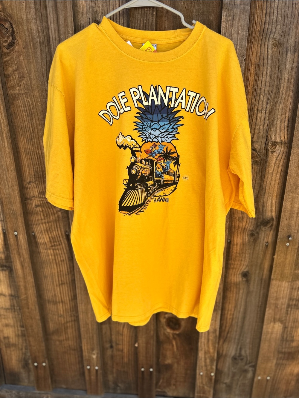 NWT Rare Dole Plantation Pineapple Express Double-Sided Tee Pineapple Dyed XXL